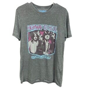 AC/DC Highway to‎ Hell 1979 World Tour T-Shirt Lucky Brand Medium Gray Vintage